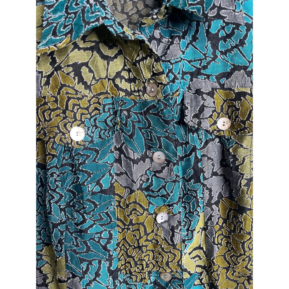 Ruby Rd Linen Blend Button Up 16W - Picture 2 of 4